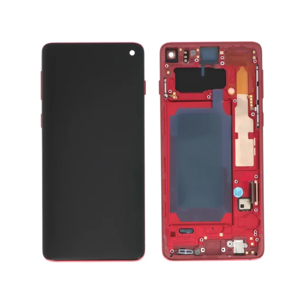 Ecrã Display Vermelho OLED para Galaxy S10 (Com Frame) (G973F)