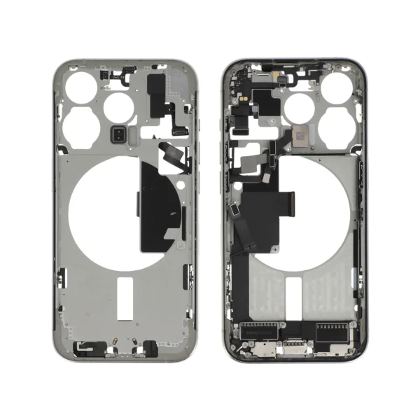 Frame Central Branco Titânio para iPhone 15 Pro (com Components) Retirado (Grade A)