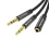 VENTION Áudio Adapter Cable 2 Jack 3.5mm Male to Jack 3.5mm Female 4 Poles 0.3m (Preto)