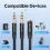 VENTION Áudio Adapter Cable 2 Jack 3.5mm Male to Jack 3.5mm Female 4 Poles 0.3m (Preto)