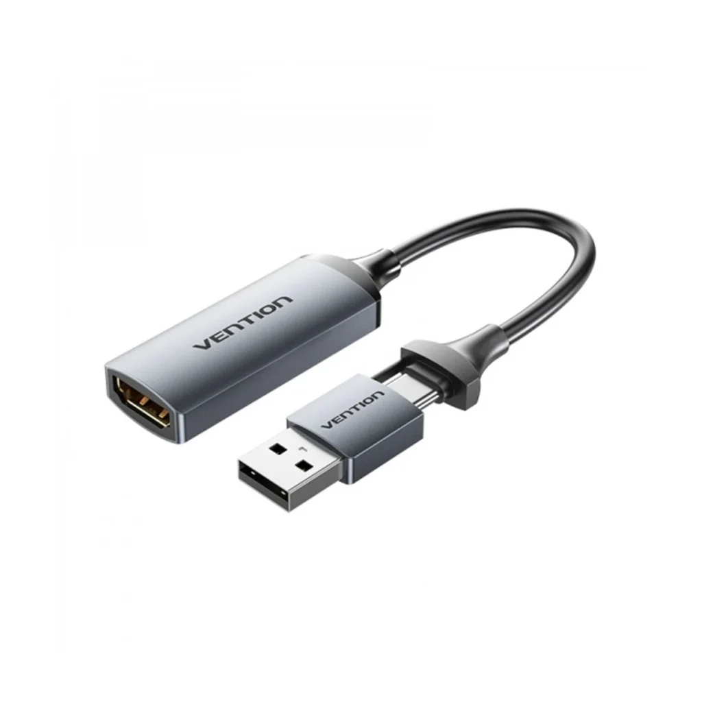 VENTION Video Capture Card HDMI-A to USB-C/USB-A 0.1m (Cinzento)