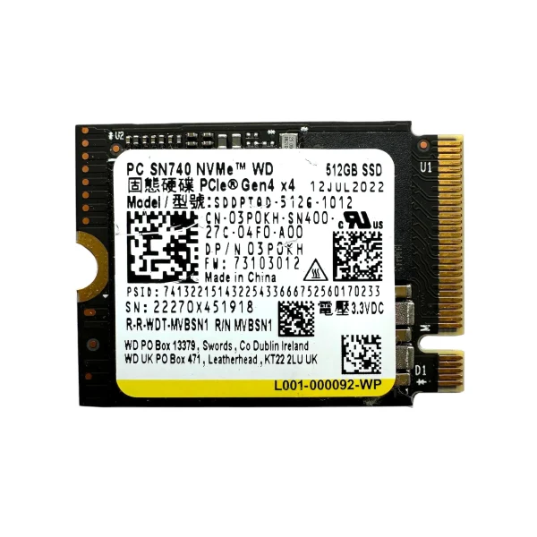 Western Digital SSD M2 NVMe (512 GB) (Refurbished)